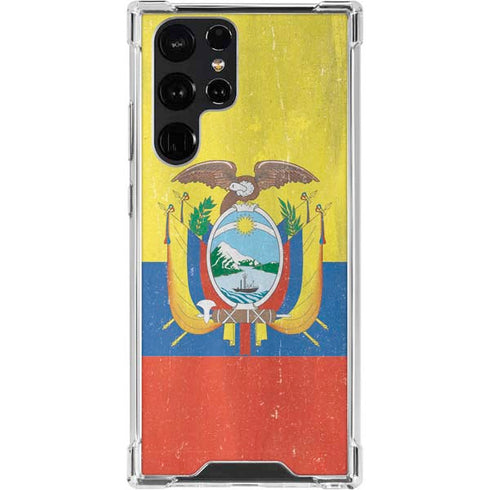 Ecuador Flag Distressed Galaxy S23 Ultra Clear Case